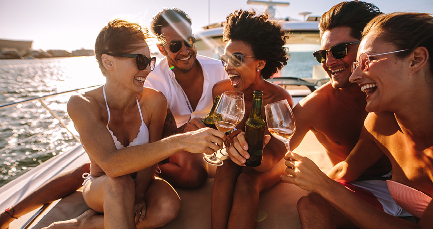 Friends on a Yacht Rental in Miami