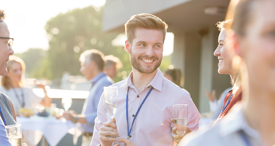 Engaging at a work event