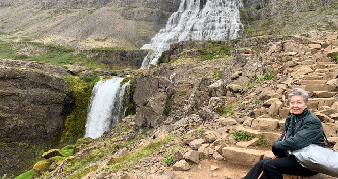 Patti Hume by Icelandic Waterfall