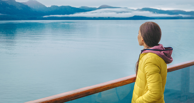 Female Cruise Traveler in Alaska