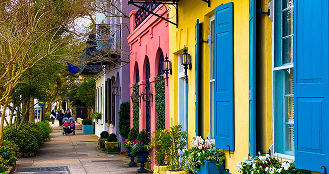 colorful buildings in charleston