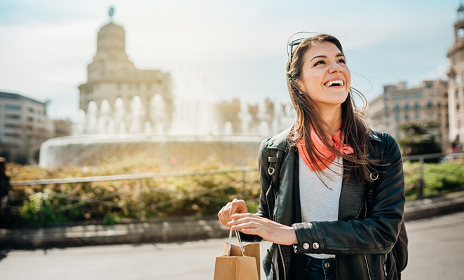 woman shopping in barcelona