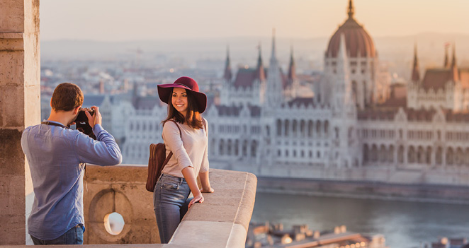 river cruise tourists in budapest