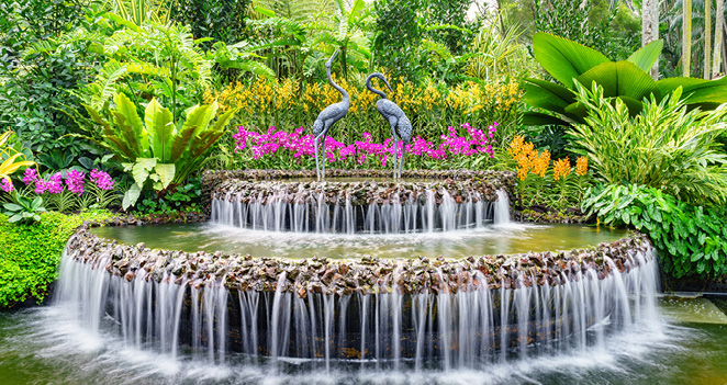 singapore national orchid garden fountain